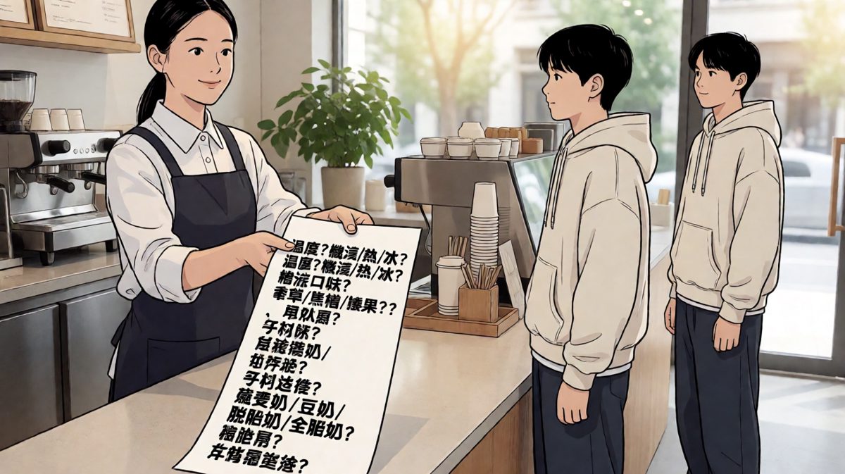 店员连环追问，主角的笑容一点点崩塌。