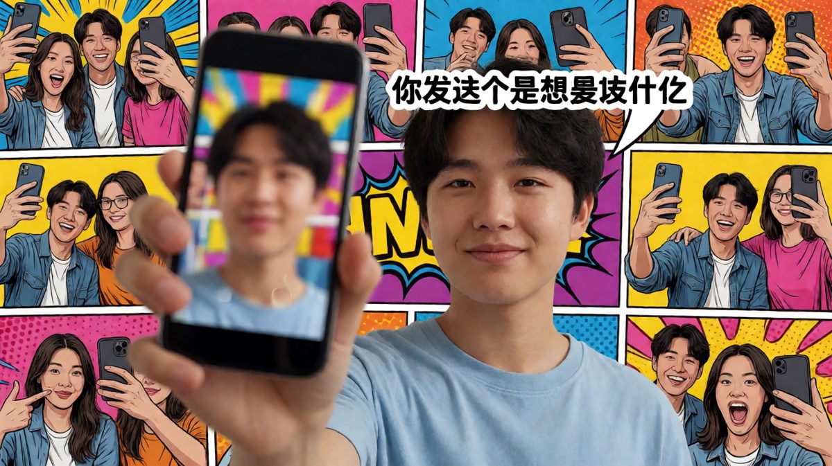 精心修图两小时，发出去发现开美颜之前拍的