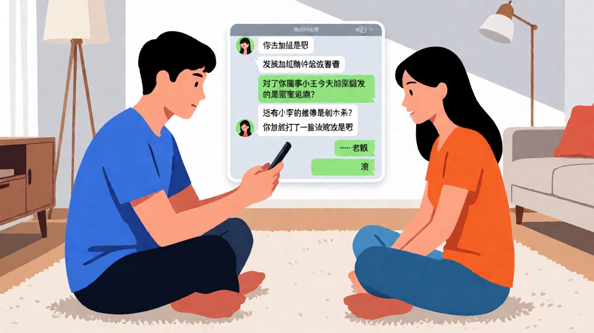 男生谎称加班，女生晒出他同事的娱乐动态，一秒拆穿。