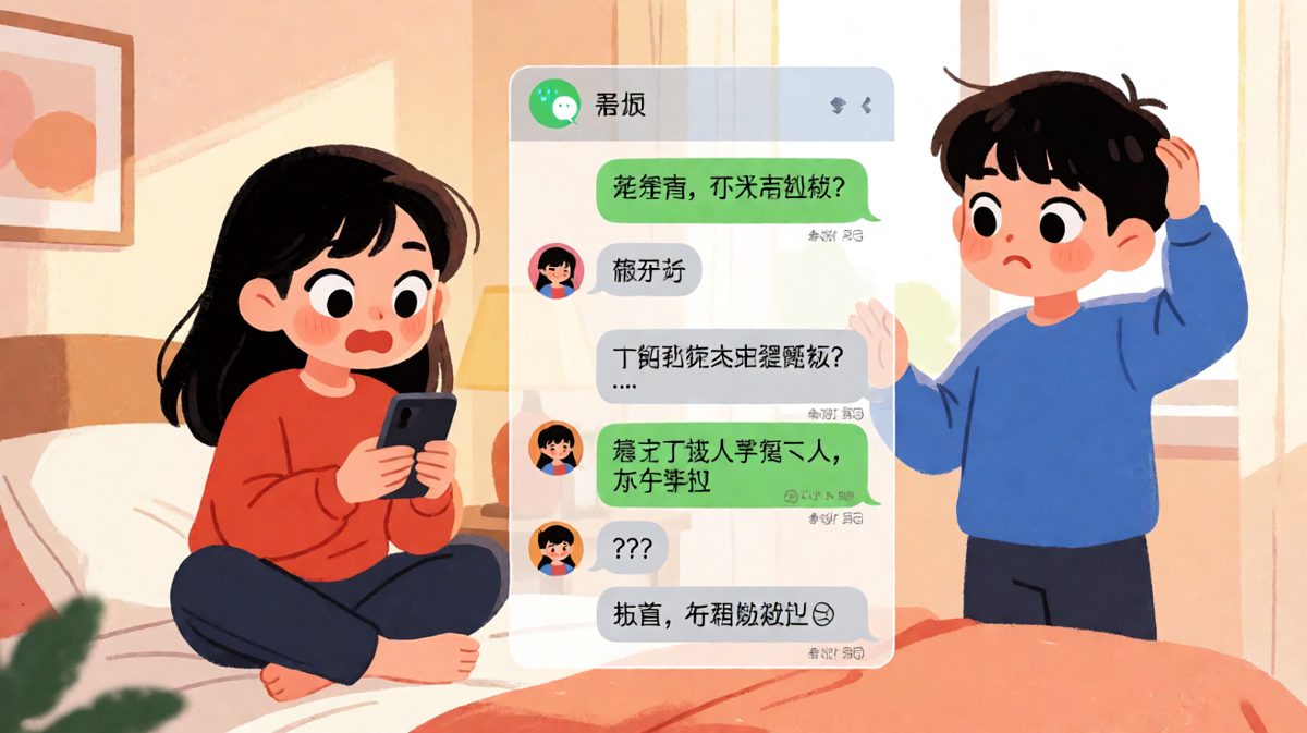 女生试探性地问前任问题，最后反转说根本没有前任。