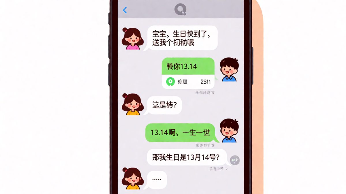 男生把13.14当成生日礼物，结果女生一句反问让他当场社死