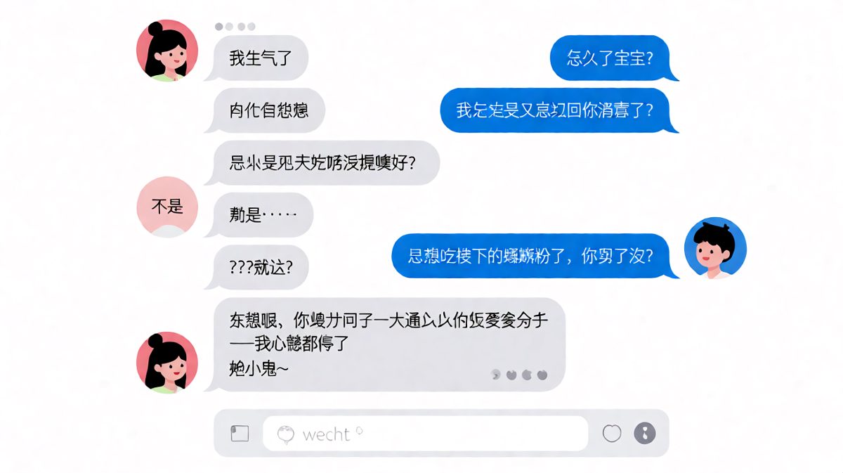 男生以为是生死大事，女生其实在等一碗螺蛳粉，信息差造成的心跳过速。