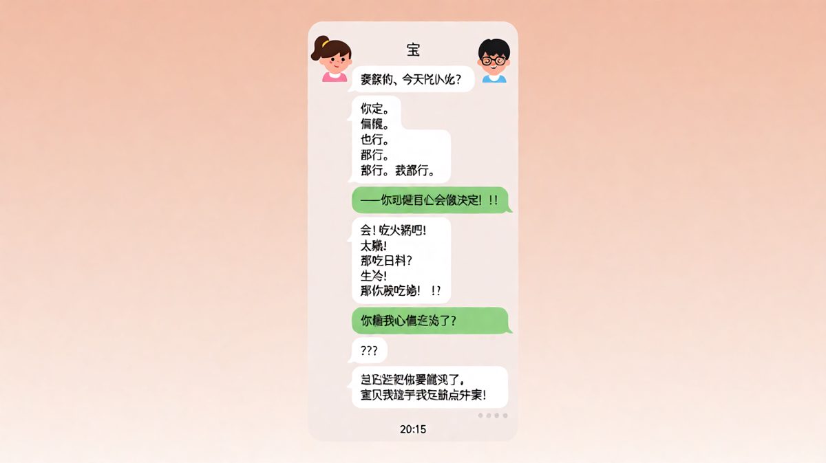 点餐终极难题——男生做不出决定，女生假装要饿死他逼点外卖。