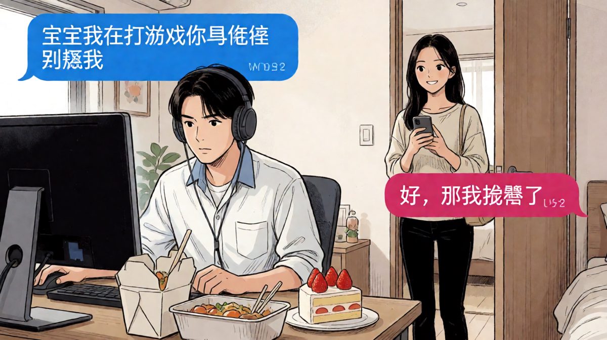男生想用游戏敷衍女友，结果被一招反杀