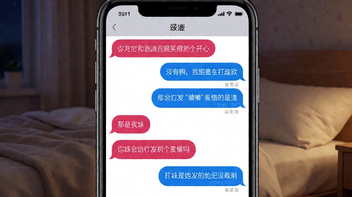 男生试图隐瞒聊天记录，却被一个表情揭穿