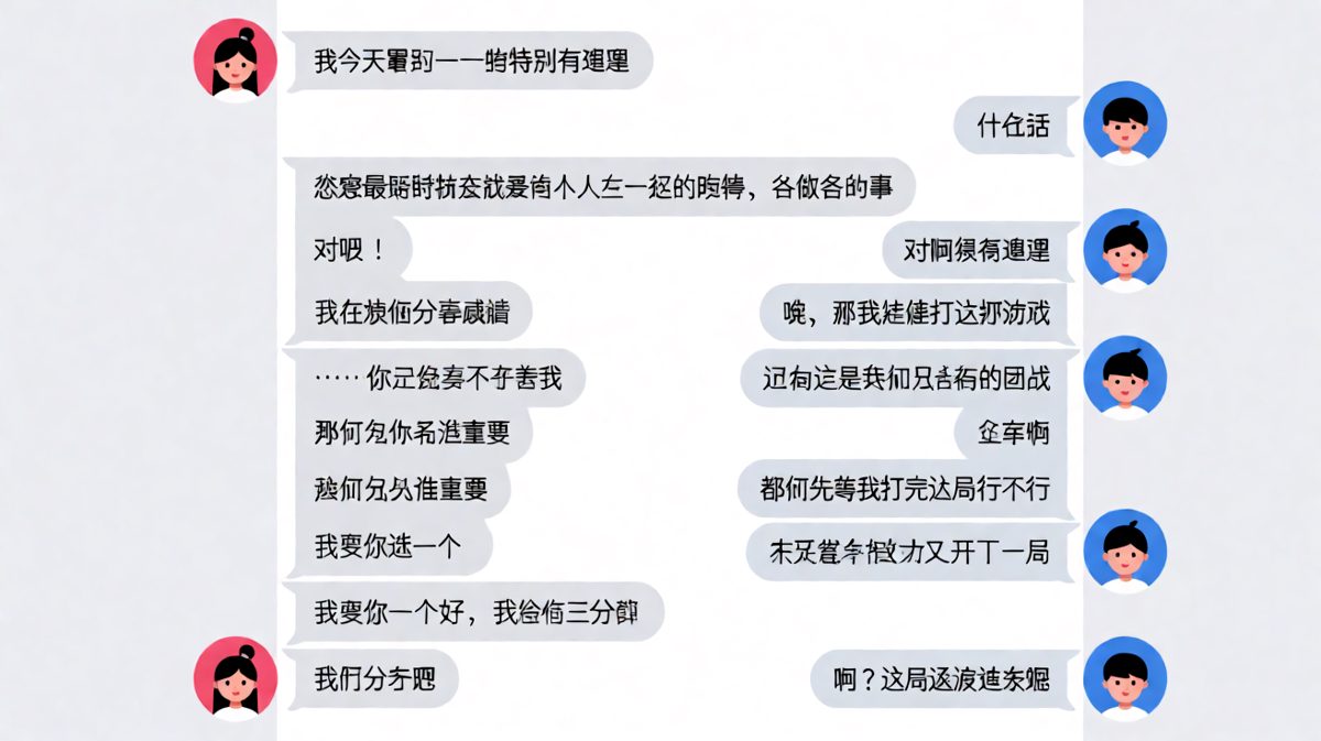 女生分享人生感悟，男生用行动证明游戏比她重要