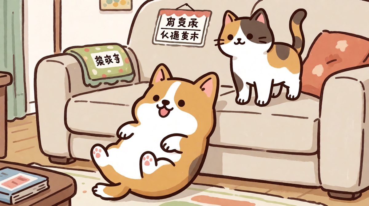 柯基：我本来会飞的！猫：呵，男人。