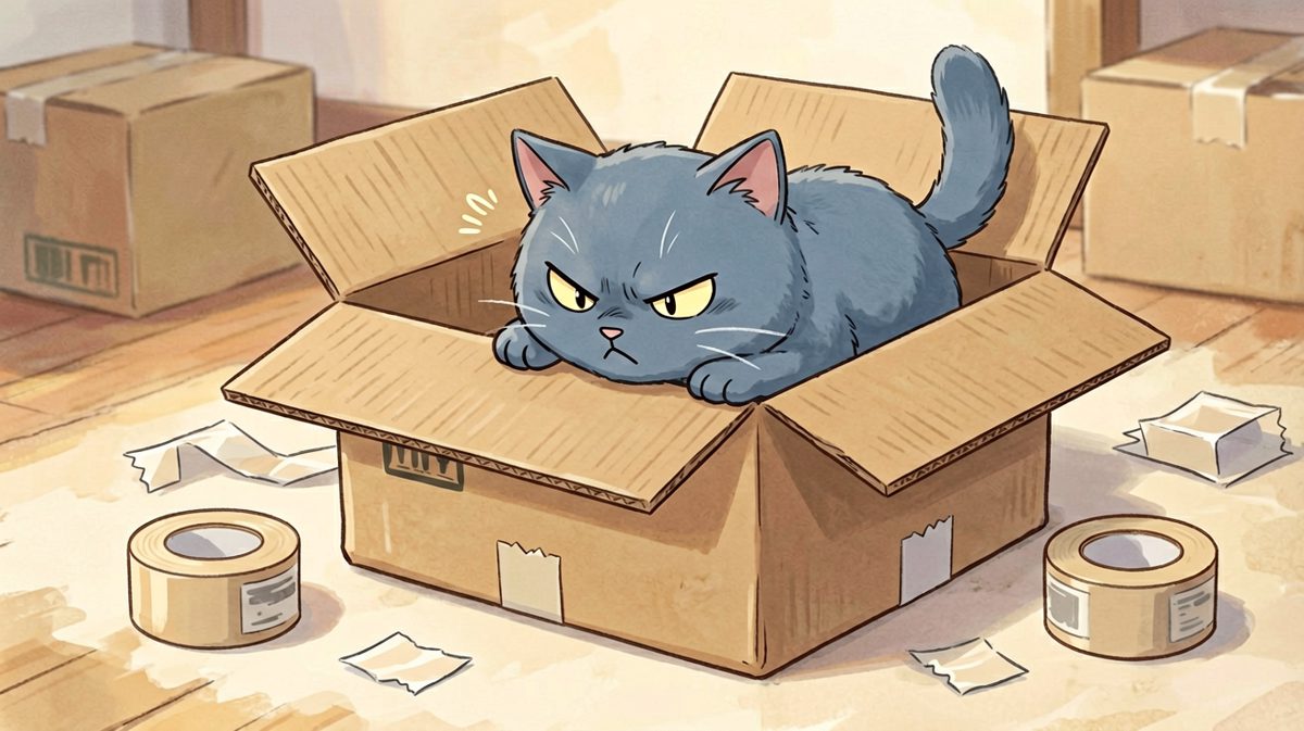 猫：只要我足够扁，就没有装不下我的盒子