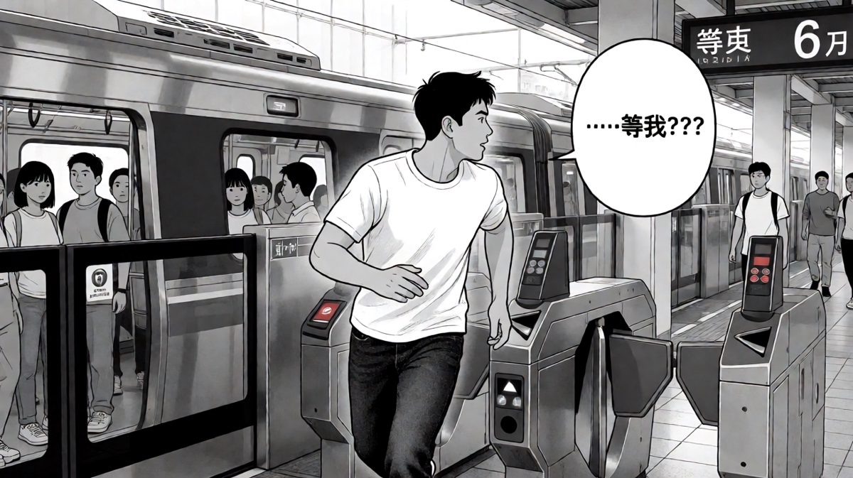 冲到地铁站，完美错过一班
