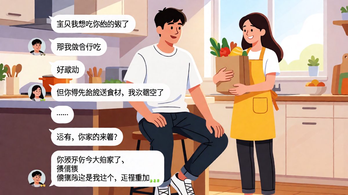 想吃女友做的饭→结果反向被蹭饭再被拉黑