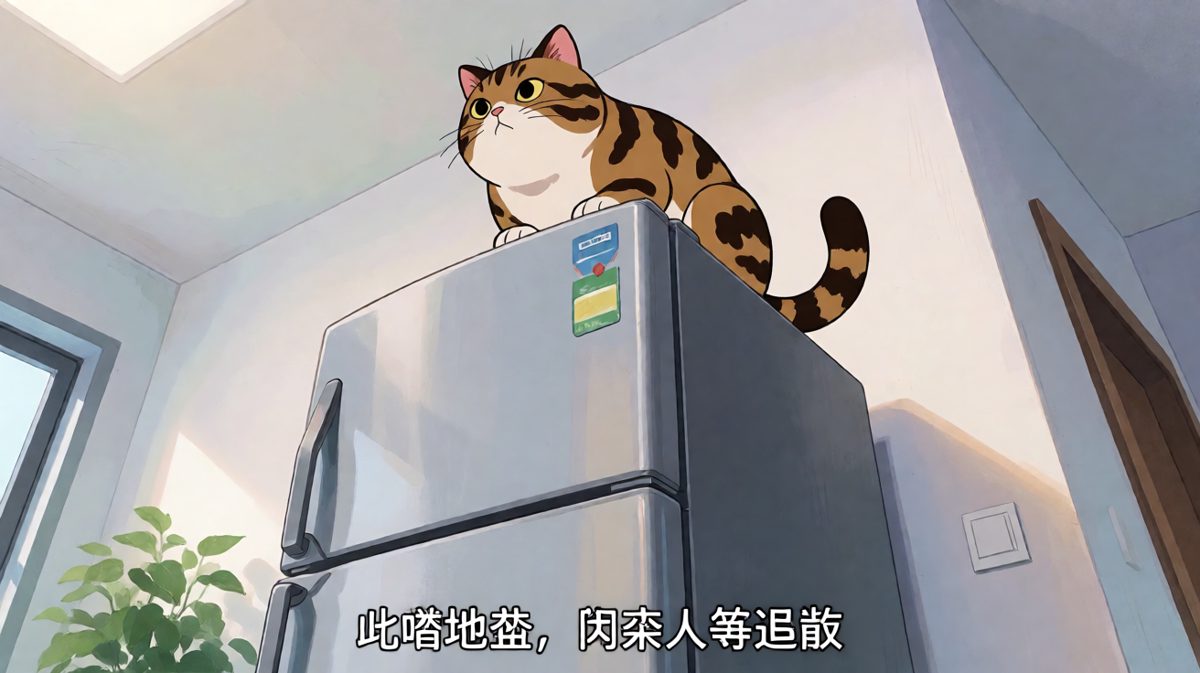 猫巡视家里的姿态，仿佛它是这间屋子的CEO。