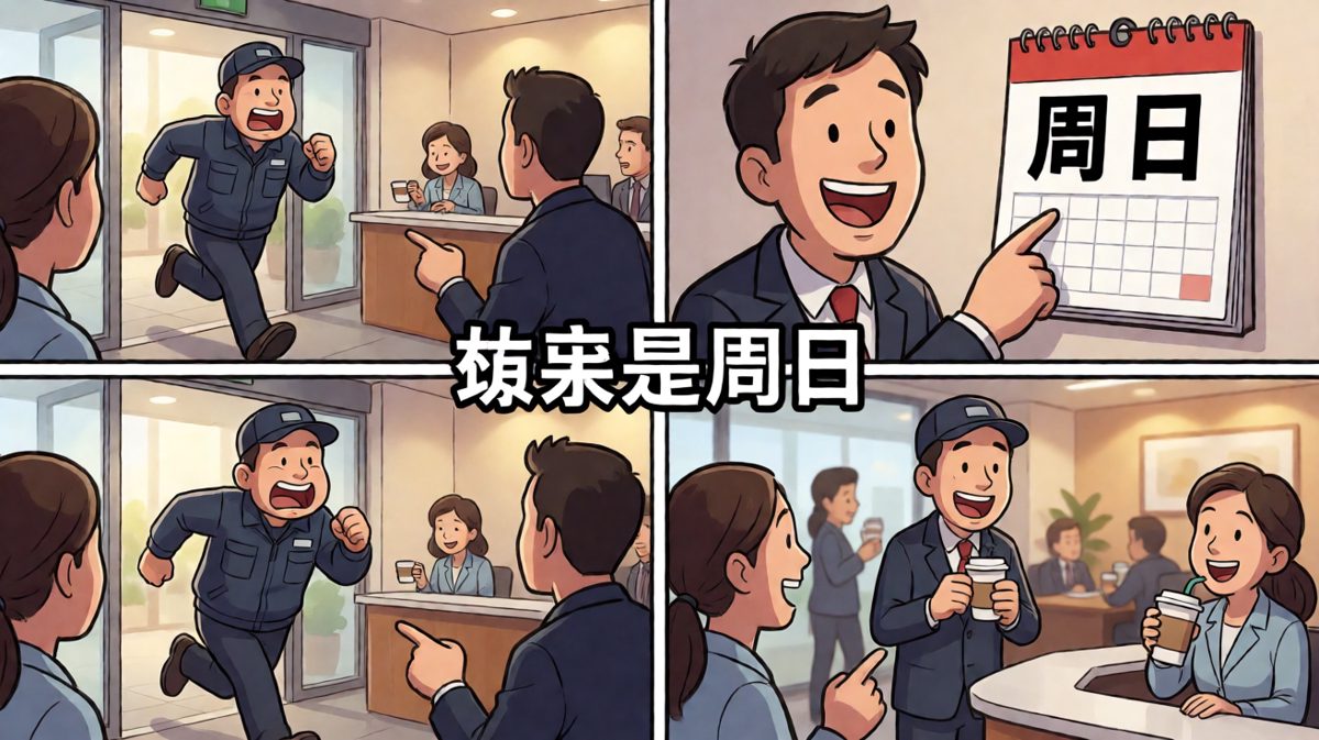 狂奔进公司才发现今天是周日