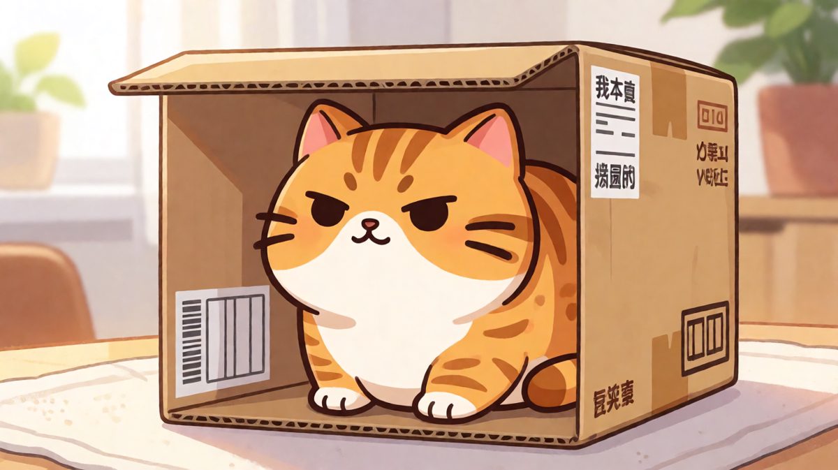 猫咪：只要我够圆，盒子就会自动变大！