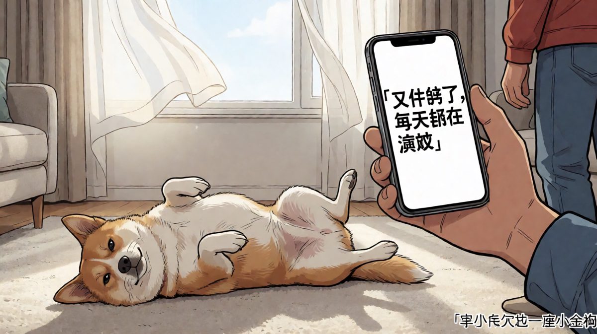 狗：不干活就不给零食是吧？那我躺了！