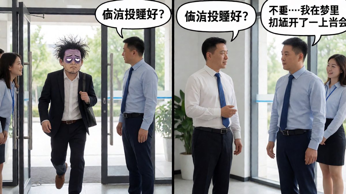主角迟到还顶着一句更离谱的理由：梦里开了一上午会。
