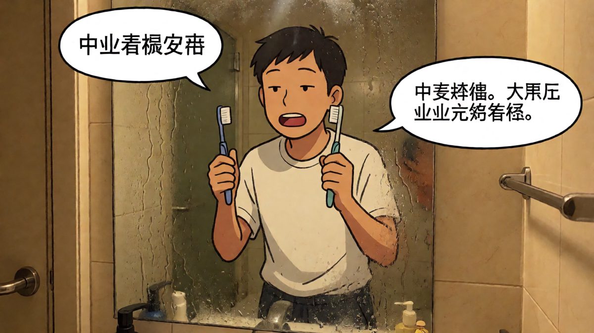 慌乱洗漱，一只袜子出门