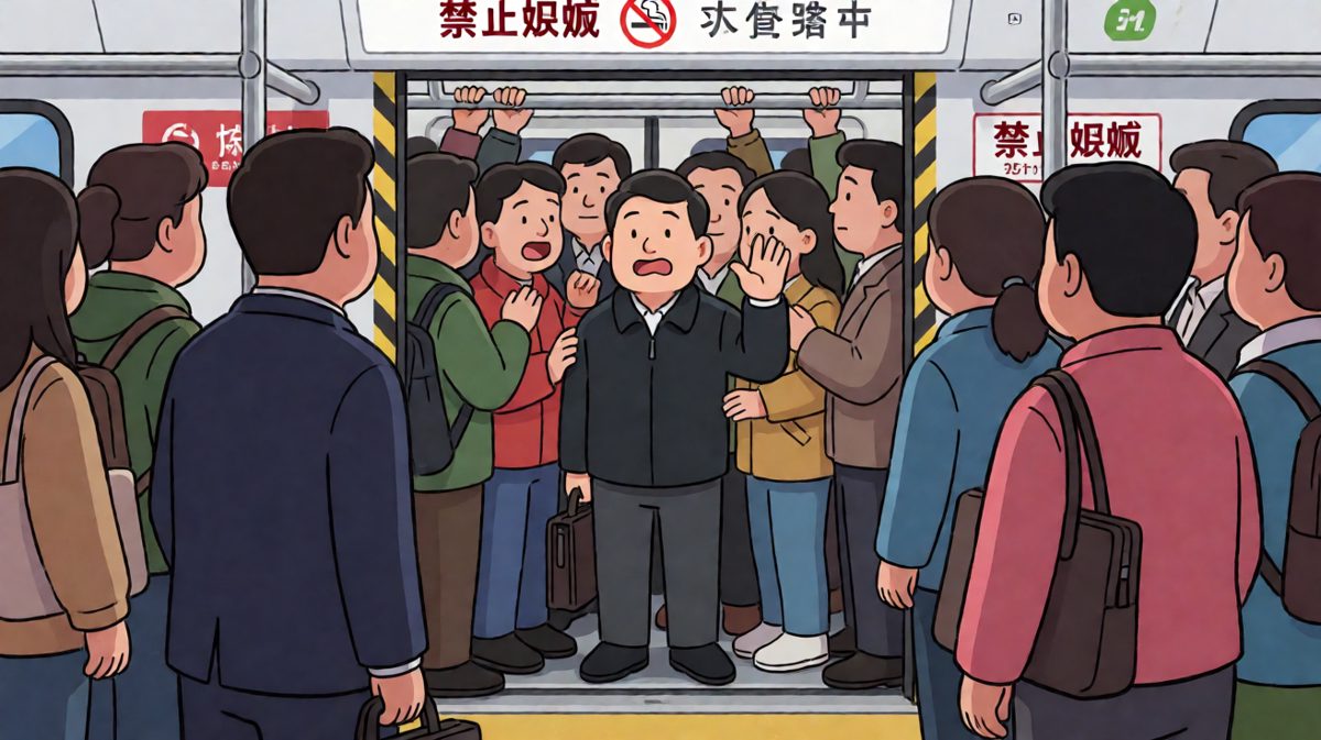 挤地铁的狼狈瞬间
