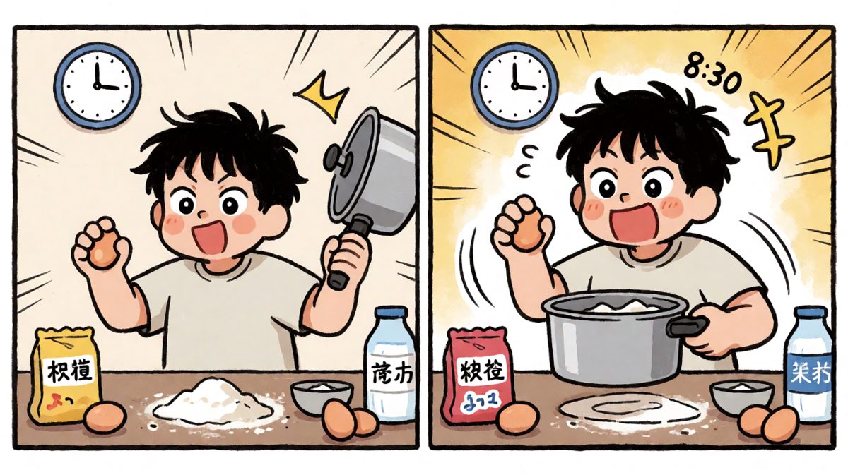 闹钟没响之后，与时间赛跑的早餐冲刺
