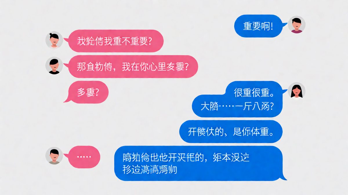 体重陷阱：男生以为自己答对了，实际上踩了两个雷