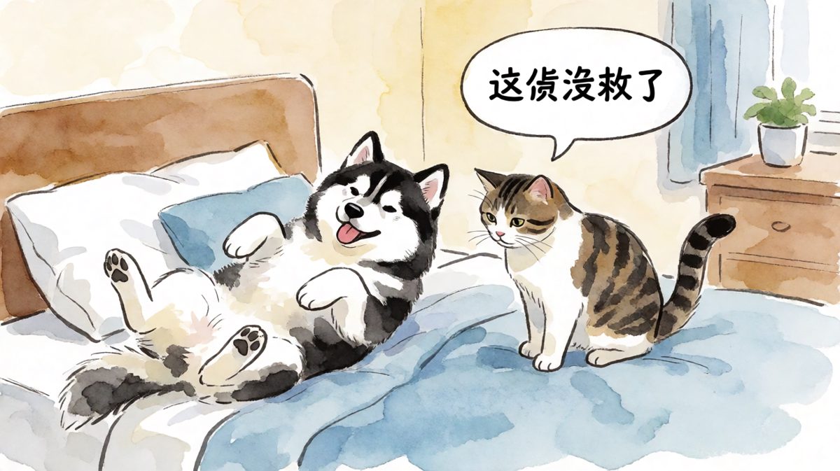 当猫咪发现狗子完全没有尊严的时候。