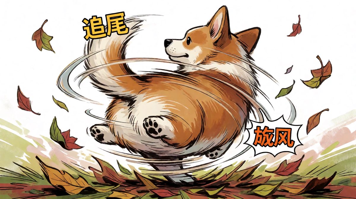 只要我转得够快，烦恼就追不上我！