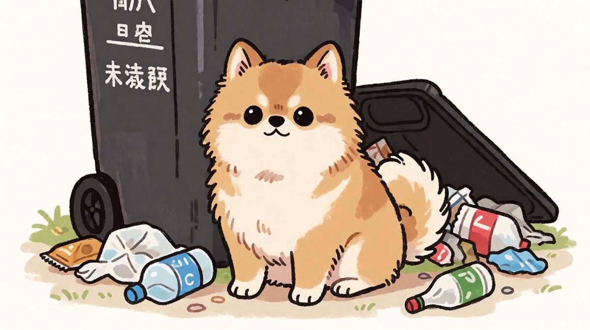 这个垃圾桶，它自己倒的，真的不关我事。
