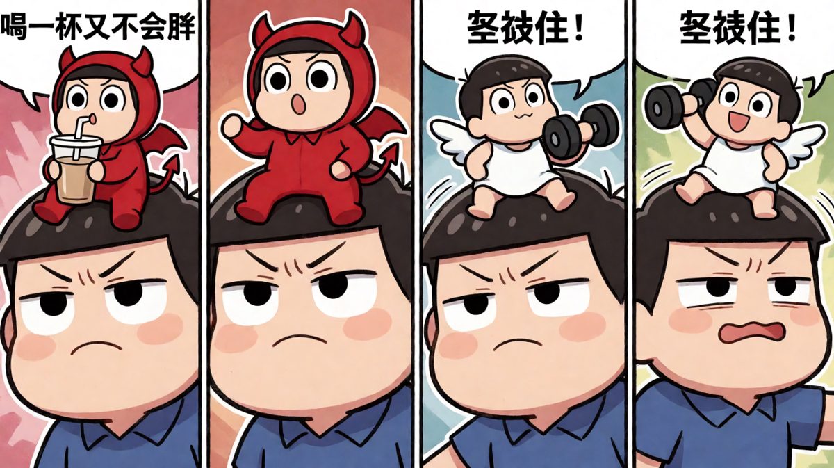 内心两个小人在激烈辩论……