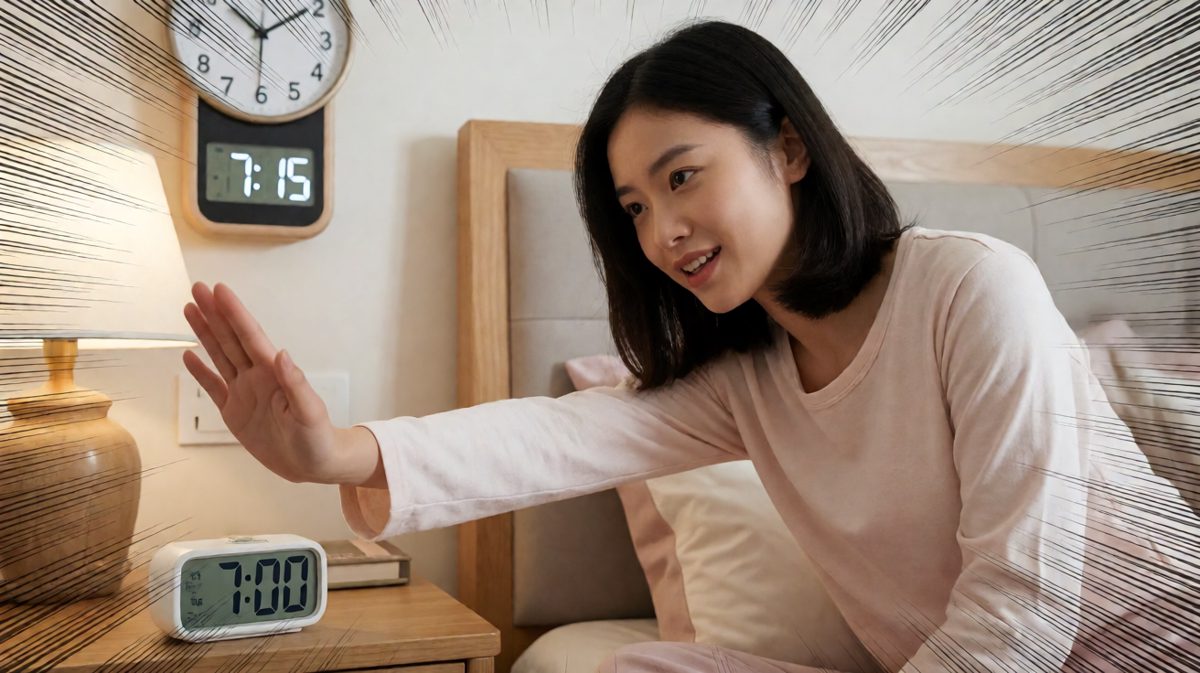 伸手按掉闹钟的瞬间，主人公以为自己又赢了五分钟。