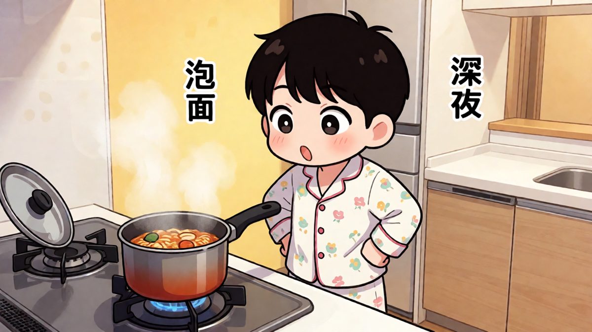 深夜泡面，耐心等待中～
