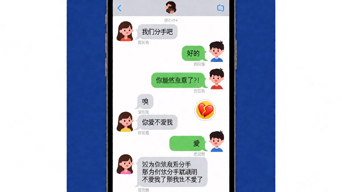 当女朋友说分手时，直男的真实反应