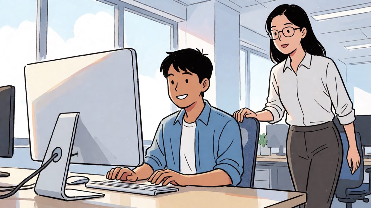 格子二：同事突袭查岗，手忙脚乱装很忙