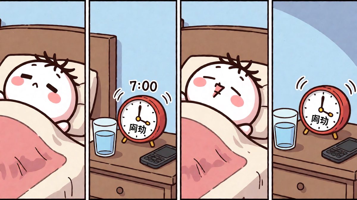 闹钟狂响，不想起床