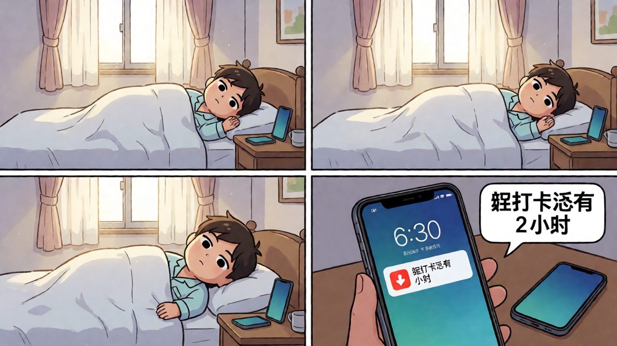 闹钟响起，不想起但必须起