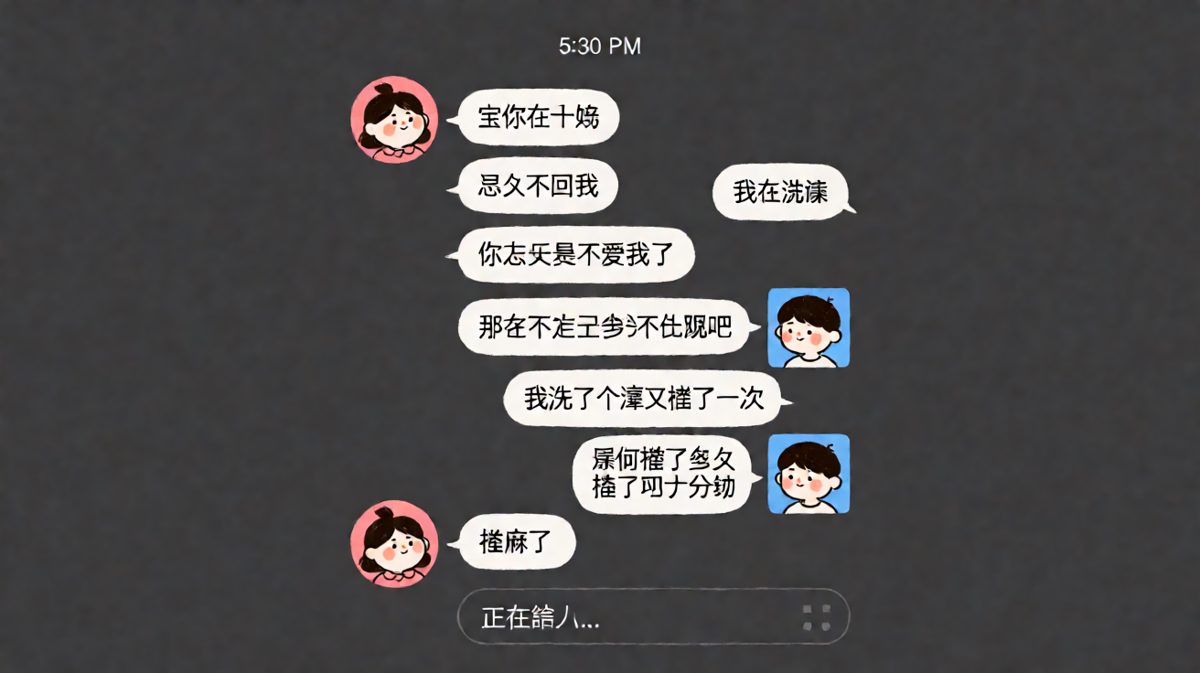 男生洗澡四十分钟搓掉一层皮的反转对话