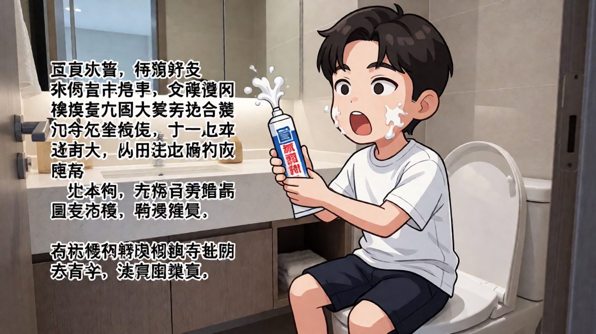刷牙时牙膏管突然爆炸，一脸懵逼