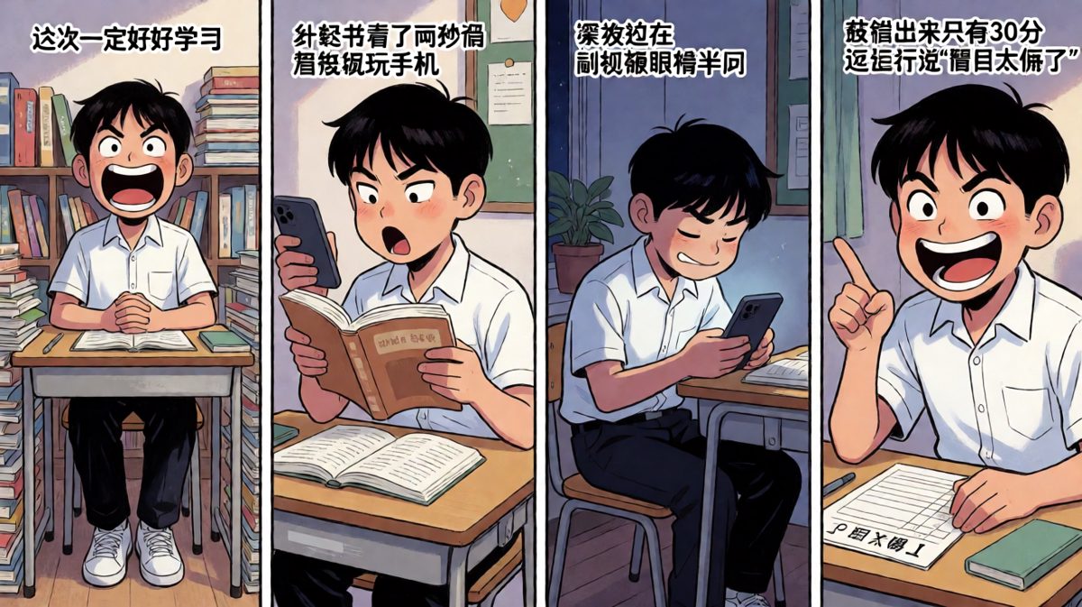 学习Flag立得高倒得快，当代大学生的真实写照