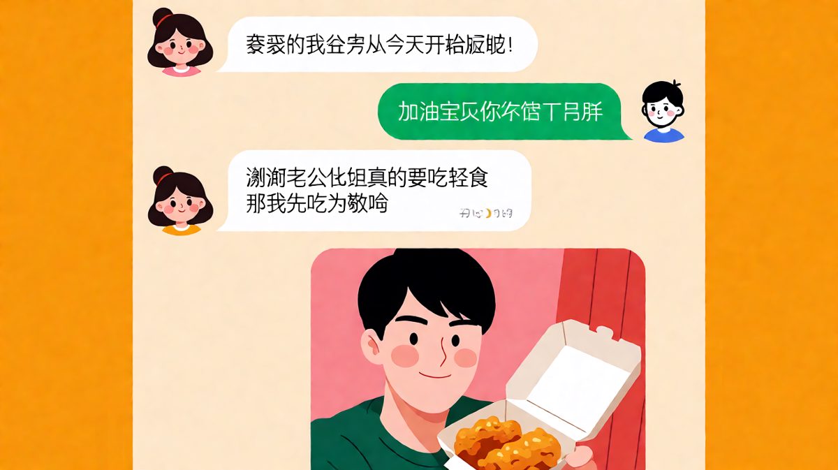 女生信誓旦旦减肥，男生反手就点了炸鸡外卖