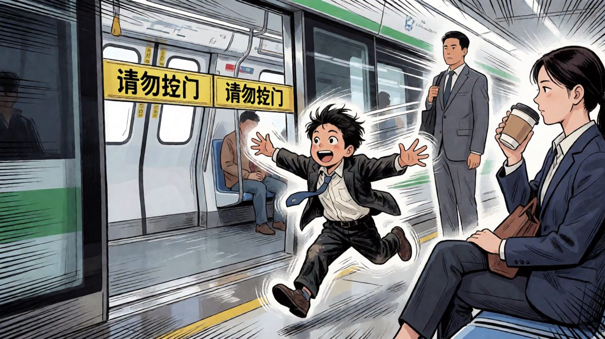 百米冲刺追地铁，路人一脸嫌弃