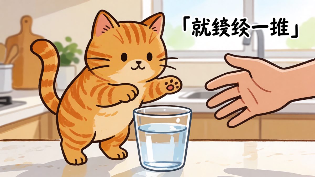 猫咪：我只是在测试桌子的承重能力