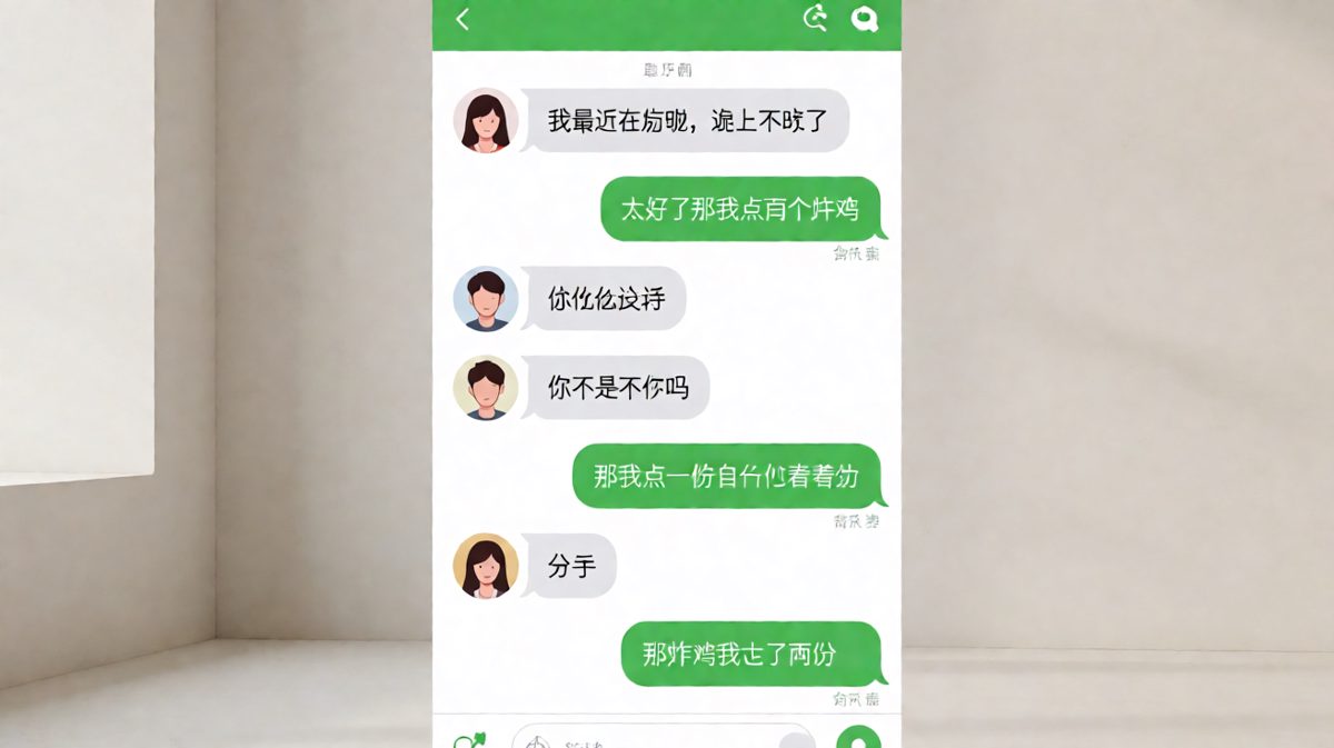 女朋友减肥是底线，男朋友点炸鸡是作死，但两份炸鸡他还是要点的。