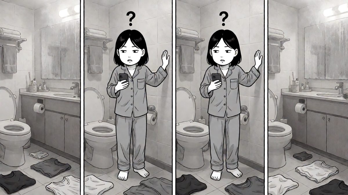 走进卫生间，忘了自己要干什么。