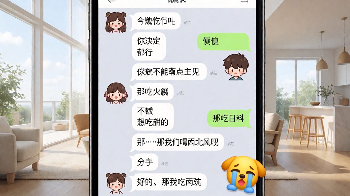 情侣必答题'吃什么'的终极死局， Northwest风晚餐结局