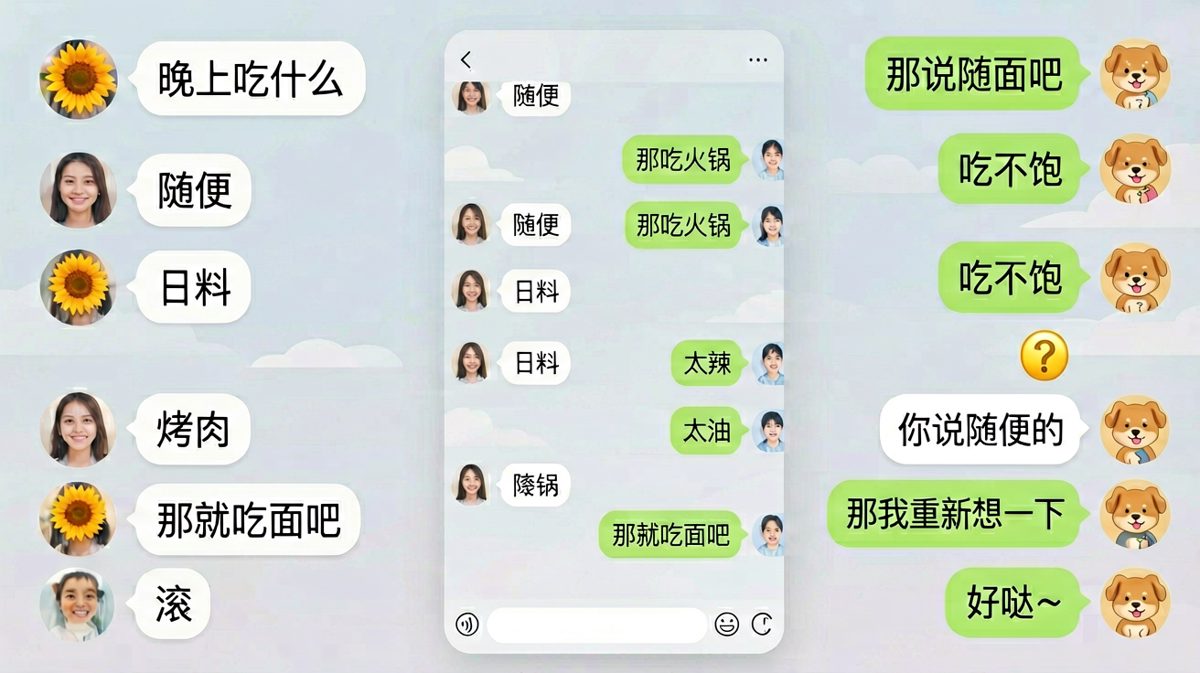 男生说的'随便'，是情侣对话中最危险的词。