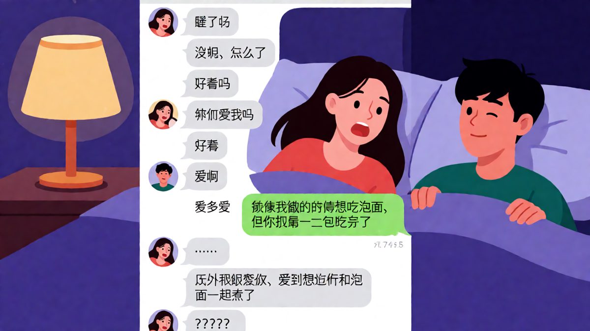 情侣聊天第三波：深夜甜言蜜语怎么就聊到煮人了？