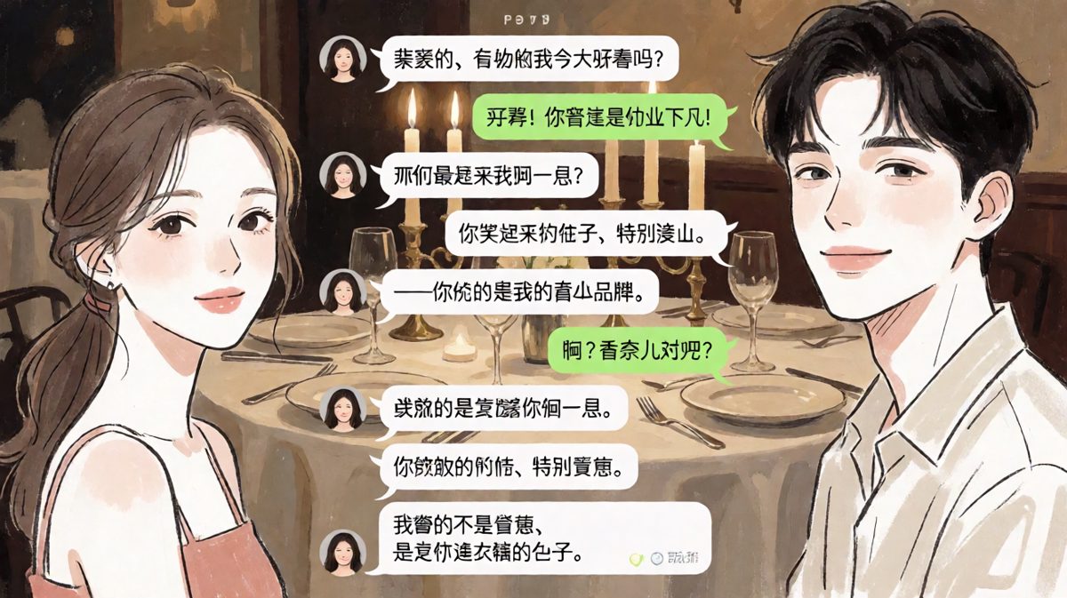 男友夸起话来花样百出，却永远搞错重点。