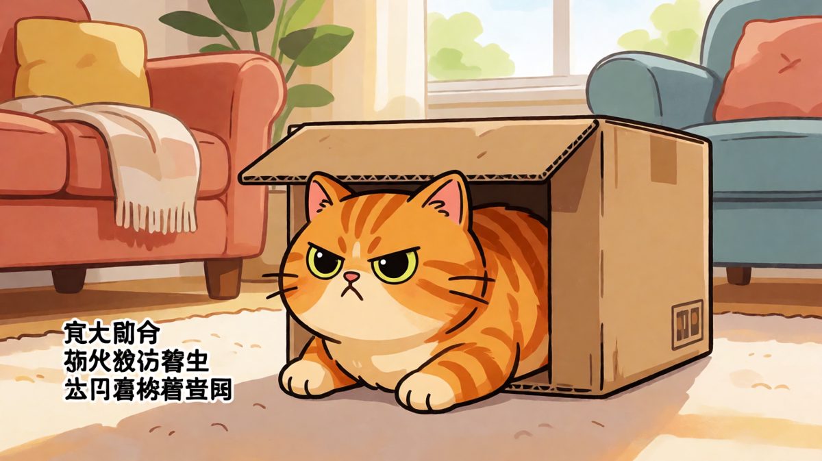 猫：只要我够胖，箱子就会自己变大——直到被卡住