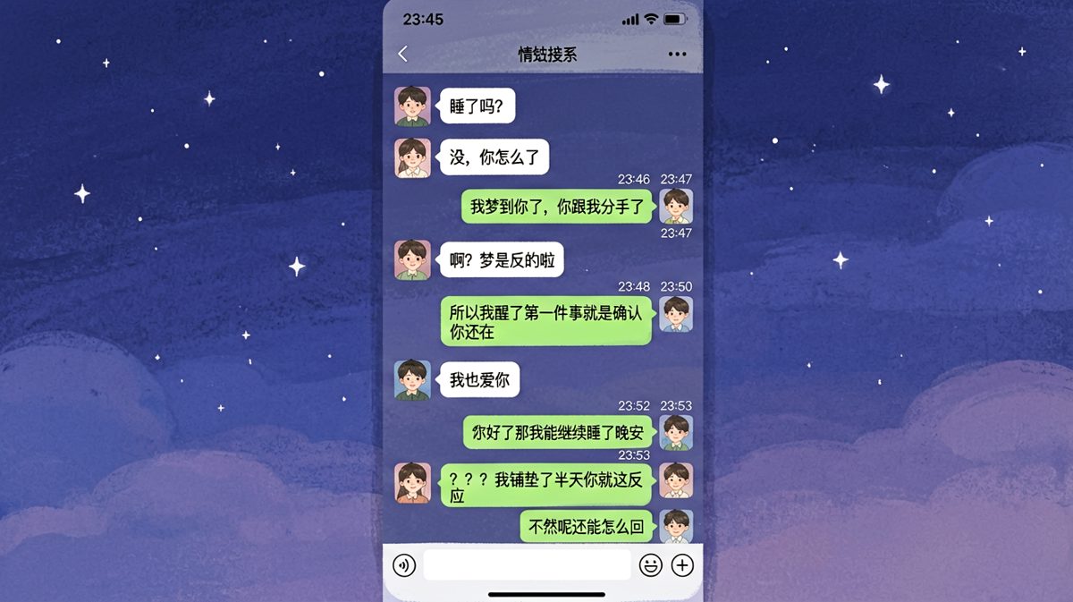 深情告白后一秒破功：直男的终极敷衍