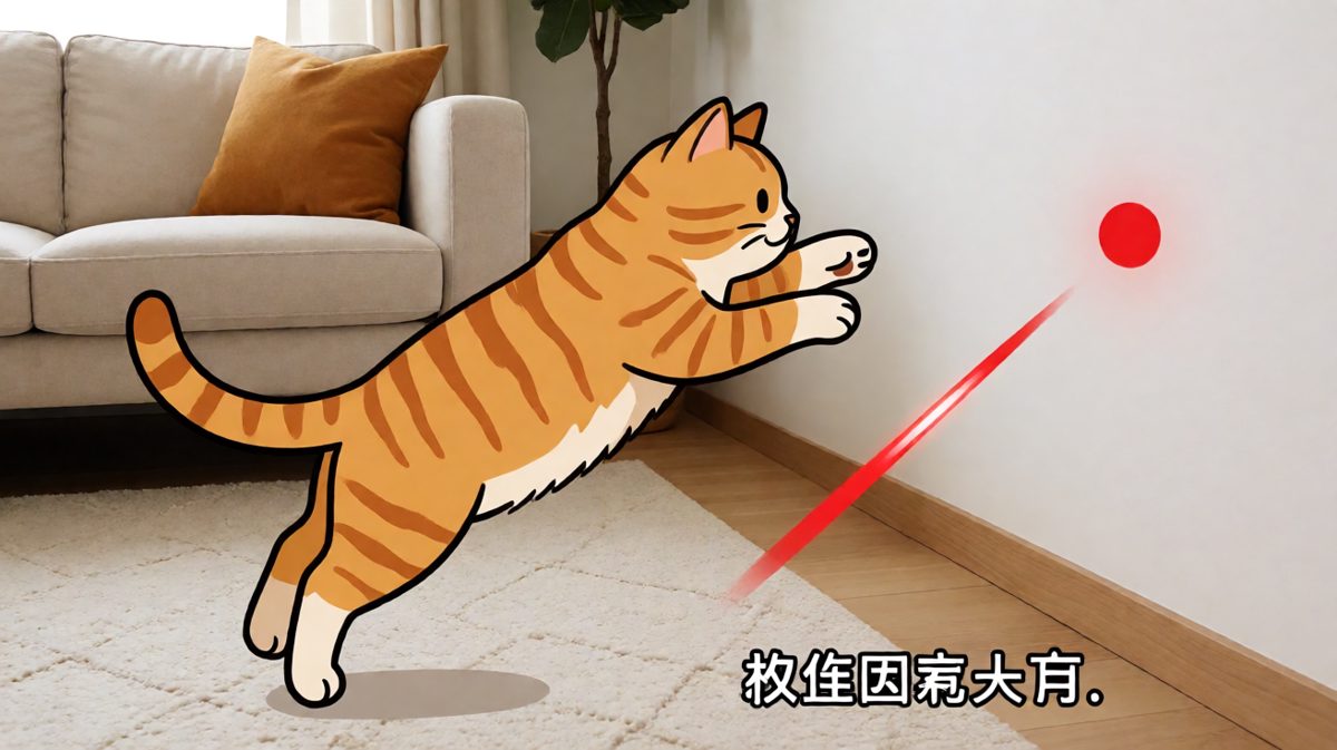 猫：我明明看到它在这里！