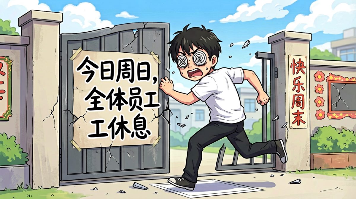 今天是周日……白跑了