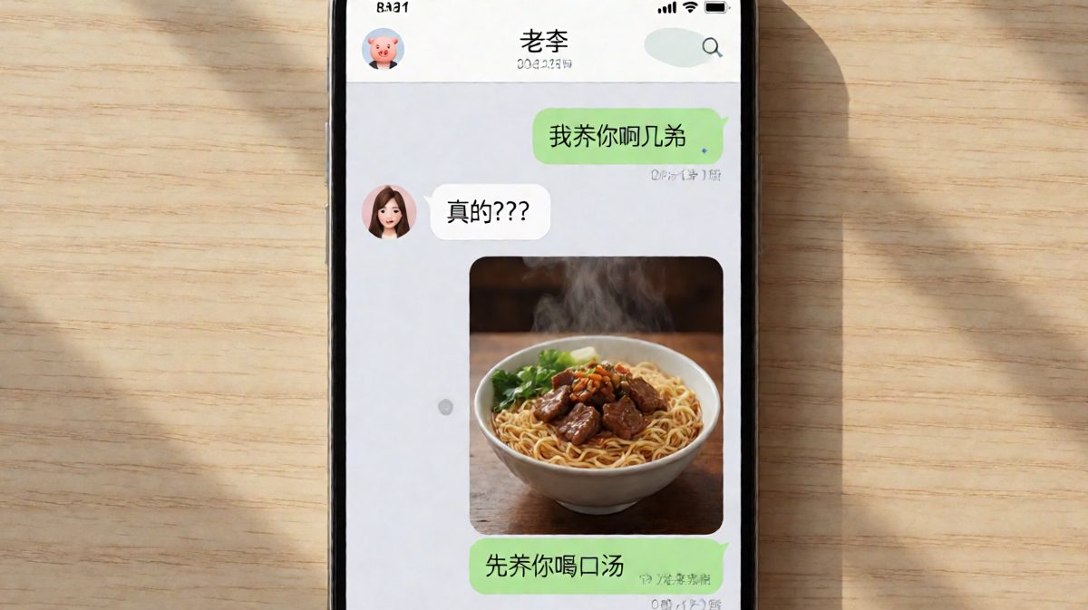 深情告白三秒钟后，养生泡面端上桌